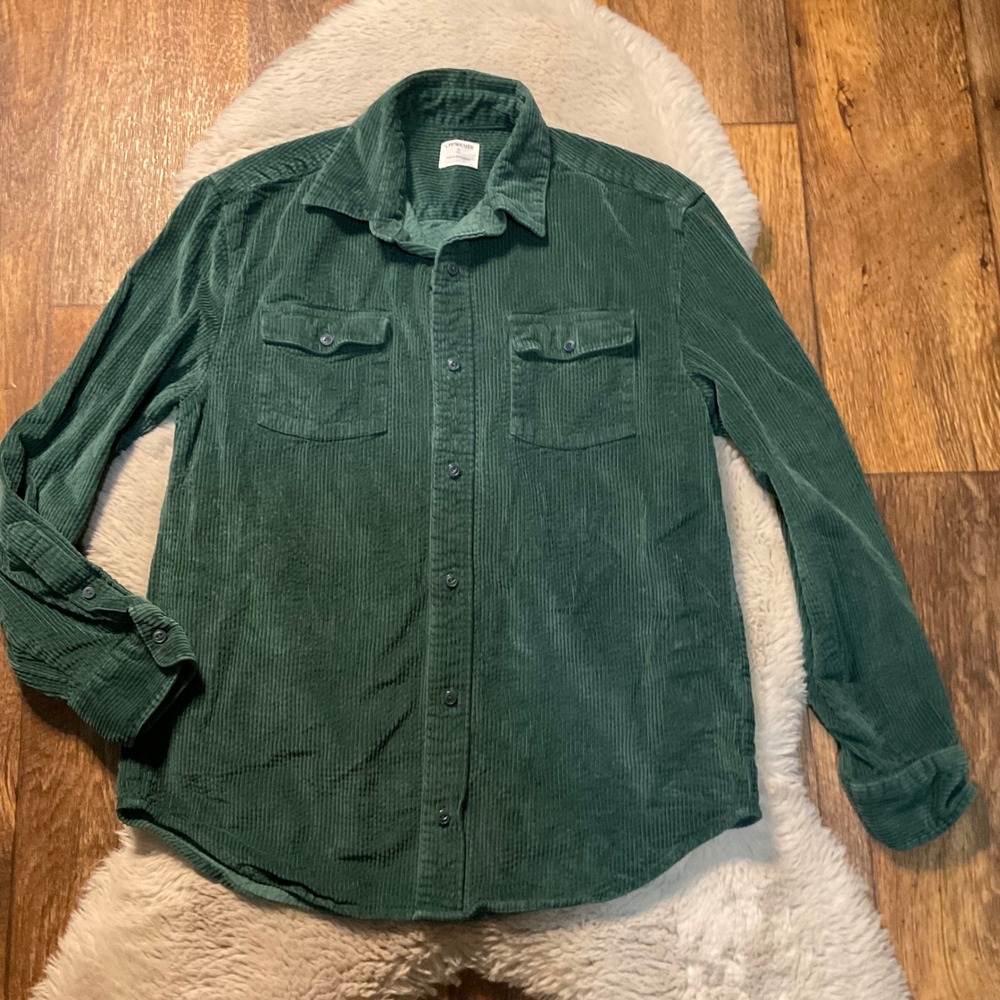 Crewcuts Corduroy Long Sleeve Button Up Shirt 14 Hunter Green‎ Kids